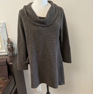Yushi textured one pocket cowl tunic taupe